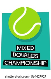 Mixed Doubles Championship (Flat Style Vector Illustration Sports Poster Design)