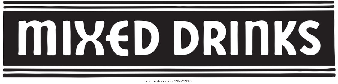 Gemischte Getränke - Retro-Werbebanner