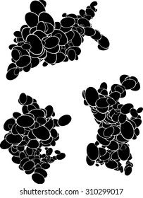 mixed ellipse object in black over white