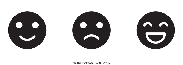 mixed emoji face expression set . Emoji faces collection. Emojis flat style. eps 10