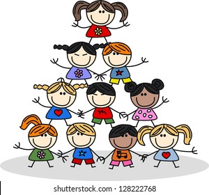 mixed ethnic children