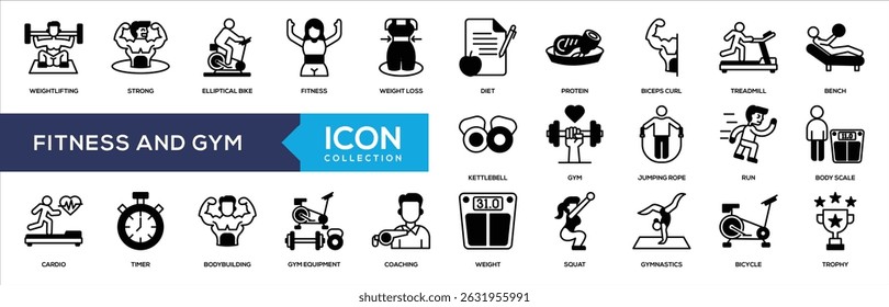 Mixed - Fitness and Gym Icon Collection