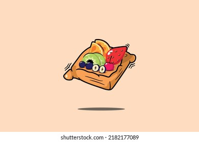Mixed Fruit Danish and orange background