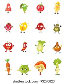 mixed fruit faces illustrations