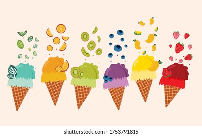 fondo mixto de helados