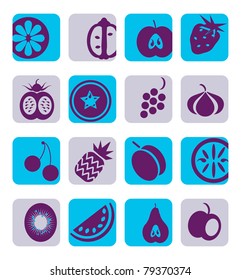 Mixed fruit icons collection
