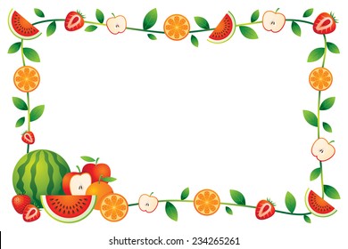 Mixed Fruits, Border, Frame