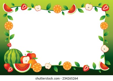 Mixed Fruits, Border, Frame