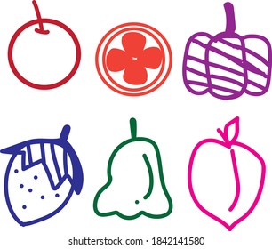 Mixed fruits are not very detailed and not colored.