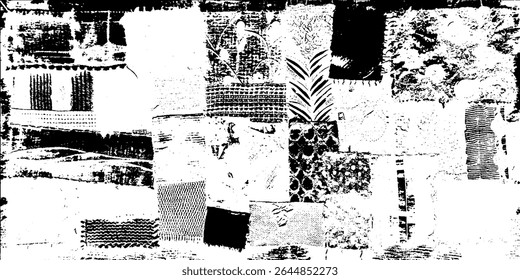 Mixed Grunge Textile Squares Patchwork Texture