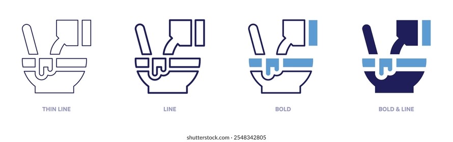 Mixed icon in 4 different styles. Thin Line, Line, Bold, and Bold Line. Duotone style. Editable stroke.