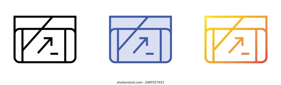 mixed icon. Linear, Blue Fill and Gradient Style Design Isolated On White Background