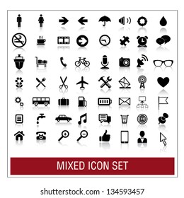 Mixed icon set. Vector illustration