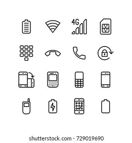 Mixed icons of mobile phone and network