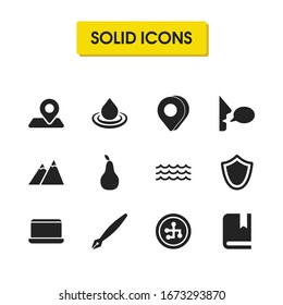 Iconos mezclados con elementos 3d, agua y mar. Conjunto de iconos mixtos y concepto de seguridad. Elementos vectoriales editables para el diseño de la interfaz de usuario de la aplicación del logotipo.