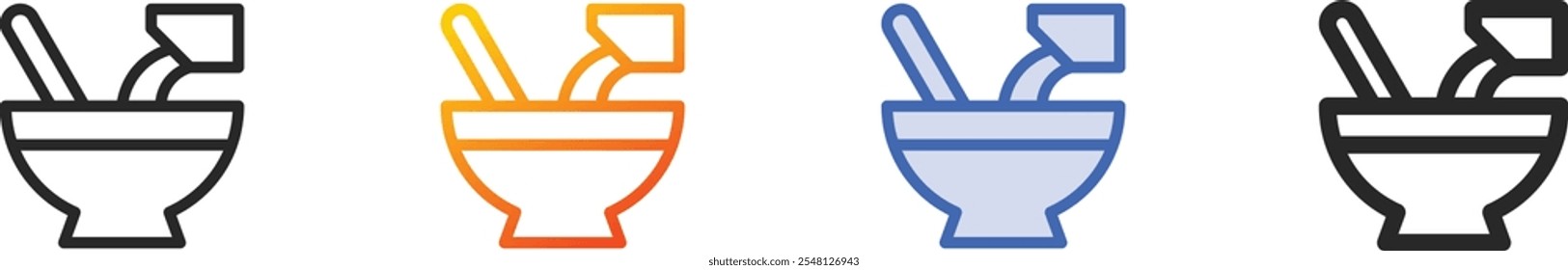 mixed icon.Thin Linear, Gradient, Blue Stroke and bold Style Design Isolated On White Background