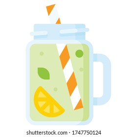 Mixed juice icon, Beverage flat style vector illustration