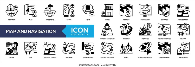 Mixed - Map and Navigation Icon Collection