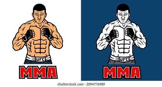 Mixed martial arts fighter vector image