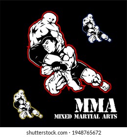 Mixed Martial Arts Fighters Graplling