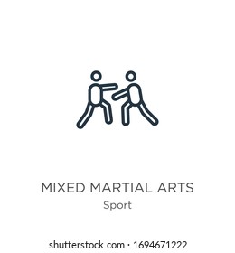 Mixed martial arts icon. Thin linear mixed martial arts outline icon isolated on white background from sport collection. Line vector sign, symbol for web and mobile