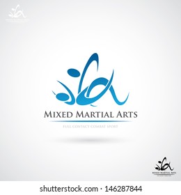 Mixed Martial Arts label - vector illustration