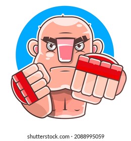 Mixed martial arts logo design, hand punching icon, fight symbol vector illustration