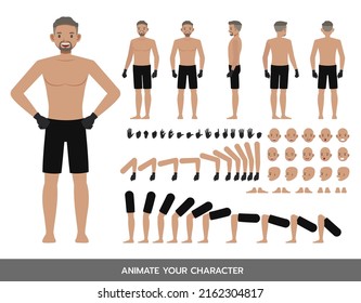 Mixed Martial Arts man character vector design.  Create your own pose.