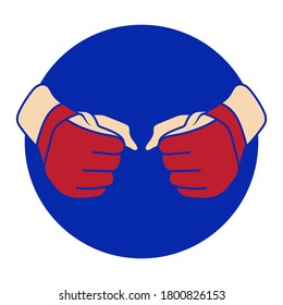 Icono de color plano de artes marciales mixtas (MMA) para aplicaciones o sitios web