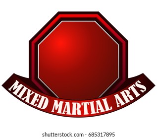 Mixed Martial Arts Red Emblem. 