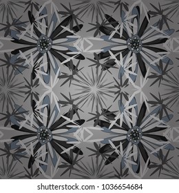 Mixed media artwork for textiles, fabrics, souvenirs, packaging and greeting cards. Imprints floral seamless pattern. Abstract vector digital stylized blue and gray picture.