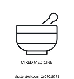 Mixed medicine thin line vector icons.