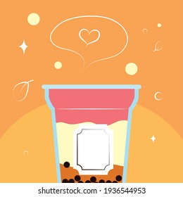taza de té de burbuja de leche mixta