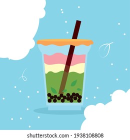 mixed milk bubble tea mug