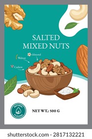 Mixed Nut Packaging, Cashew nut, background design, Packaging Design