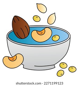 Mixed Nuts illustration design element for website, applications, icon, component, printing, document, poster design.