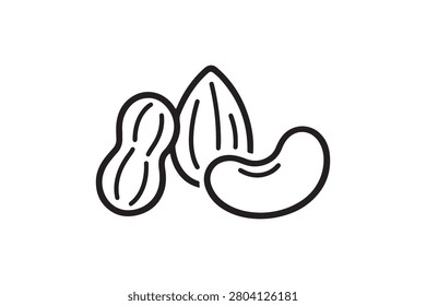 Mixed Nuts Outline Vector Icon