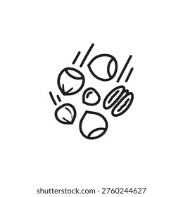 Mixed Nuts Scatter Line Icon