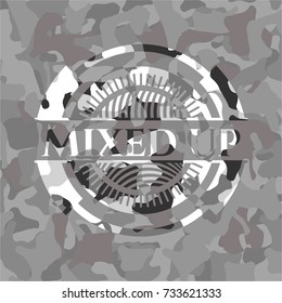 Mixed up on grey camo texture