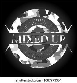 Mixed up on grey camouflage pattern