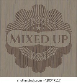 Mixed up realistic wood emblem