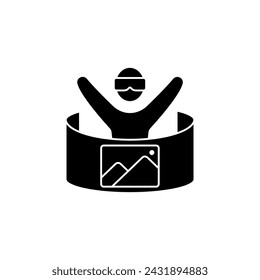 mixed reality concept line icon. Simple element illustration. mixed reality concept outline symbol design.