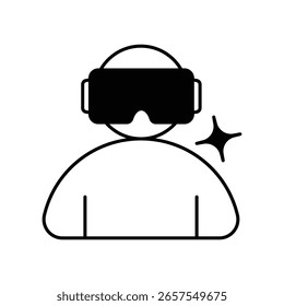 Icono de realidad mixta con fondo blanco Vector Ilustración de stock