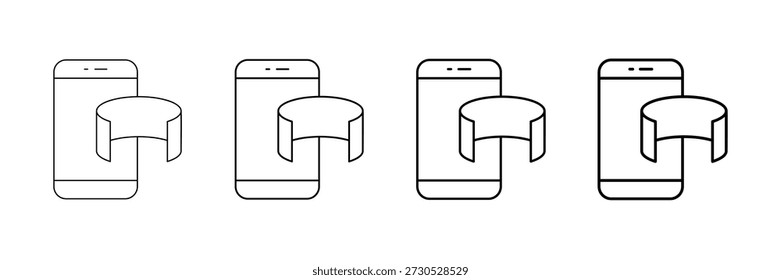 Conjunto de Vector de iconos de realidad mixta en diferentes estilos de línea de trazo