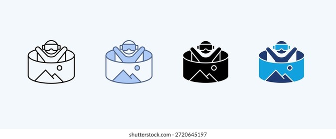 Vector de ilustración de íconos múltiples de realidad mixta