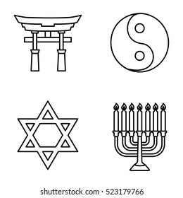 Mixed religion vector icons