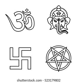Mixed religion vector icons