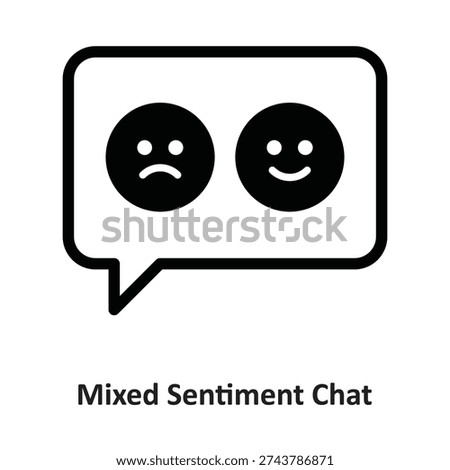 Mixed Sentiment Chat Vector icon which can easily modify or edit

