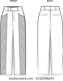 A Mixed sequin high waist pants