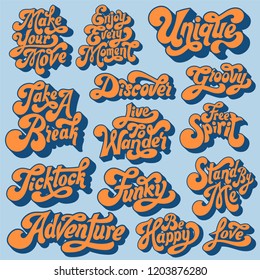 Mixed set of motivational typography